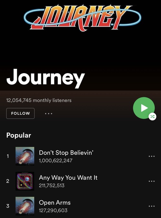 Фото JOURNEY набрали миллиард JOURNEY набрали миллиард